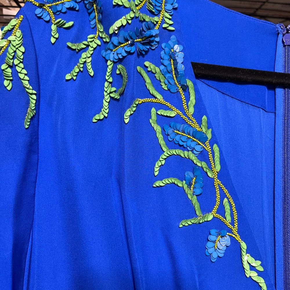 Sachin & Babi Isadora Silk Embellished Flowy 
Gown in Cobalt Blue (F29G16 - 430) - Picture 7 of 8
